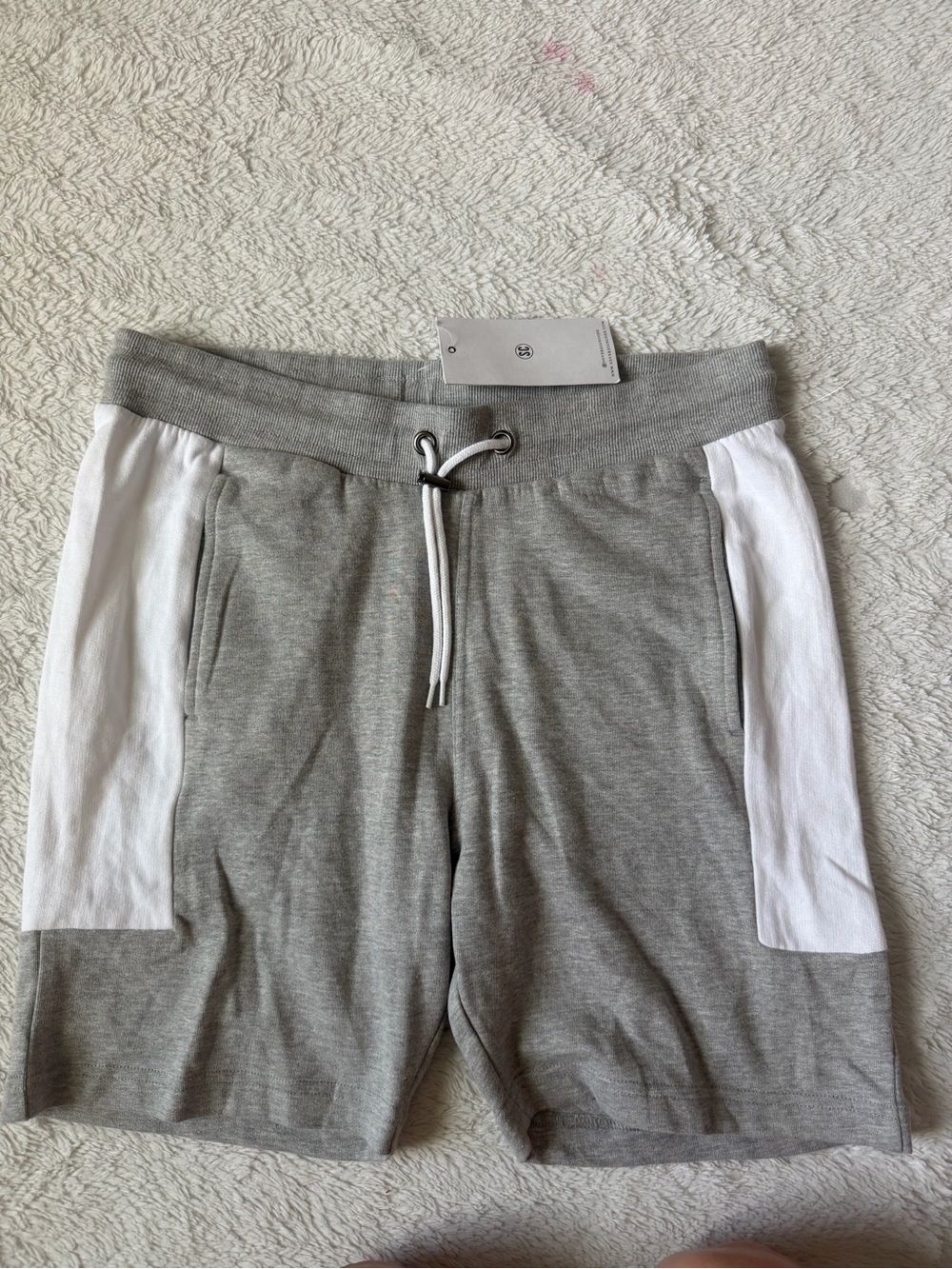 Sovereign Code Men’s Lounge Sweat Shorts Grey White Size S